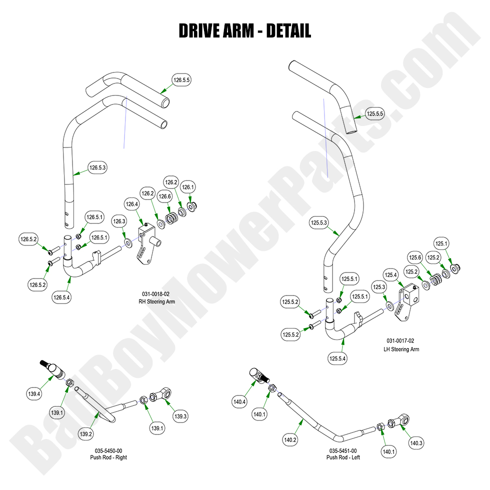 3298 - Bad Boy Mower Parts Lookup > 2023 > MZ Magnum > Drive Arm - Detail